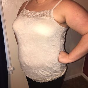 Cream cami with lace